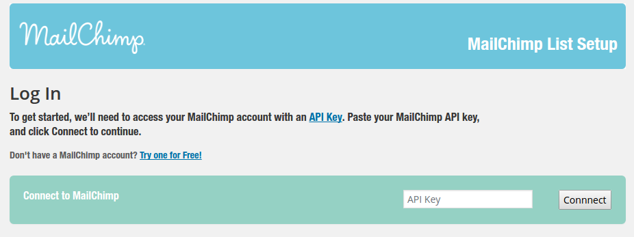 Per connectar Mailchimp amb Wordpress cal oferir-li la clau API. 